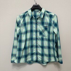 L.L. Bean Everyday SunSmart® Woven Shirt Long-Sleeve - Green/Blue Plaid, 1X